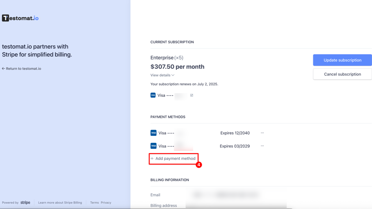 Add payment method